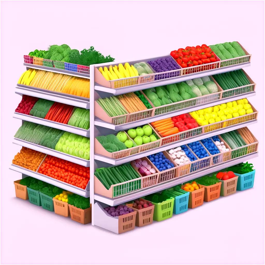 grocery store with colorful fruits and vegetables