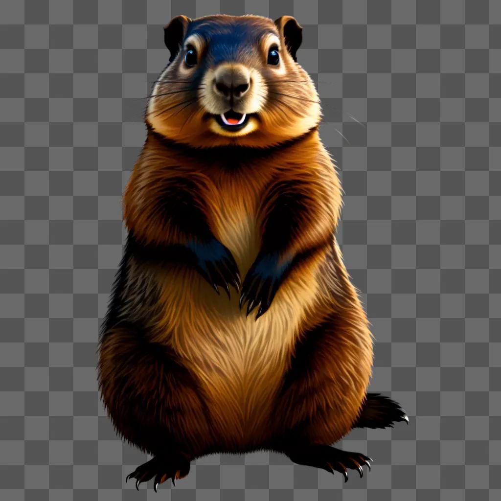 groundhog is smiling at the camera