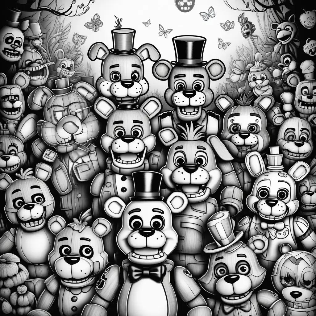 group of Five Nights at Freddys coloring pages