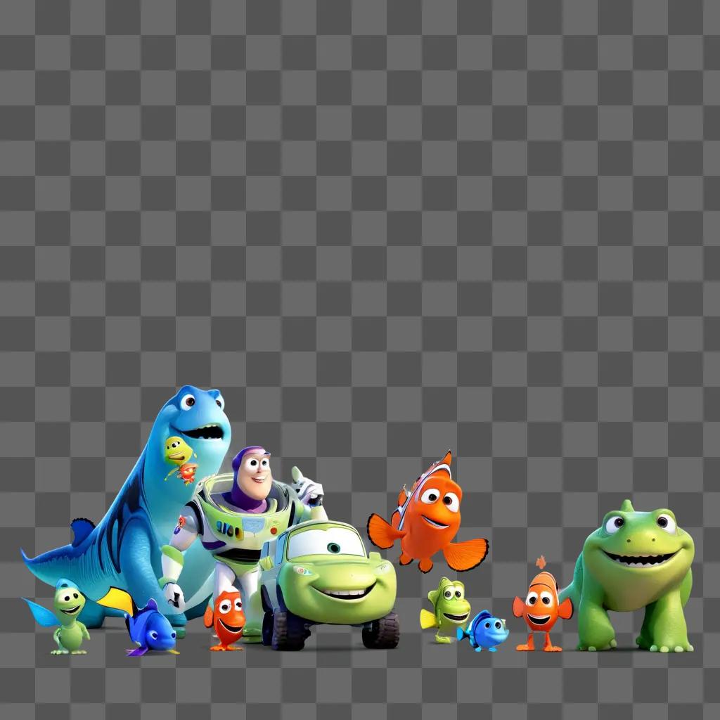 group of animated characters from Pixar