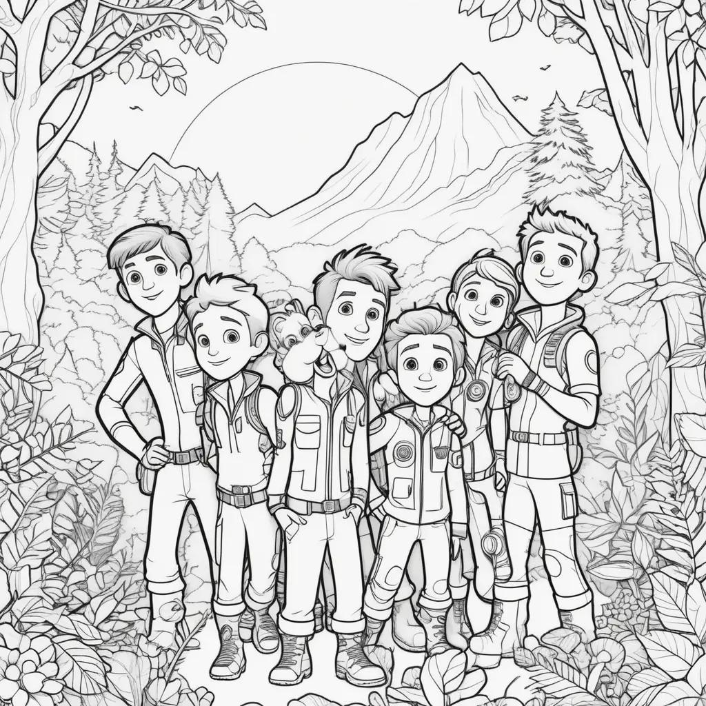 group of children coloring pages of wild kratts