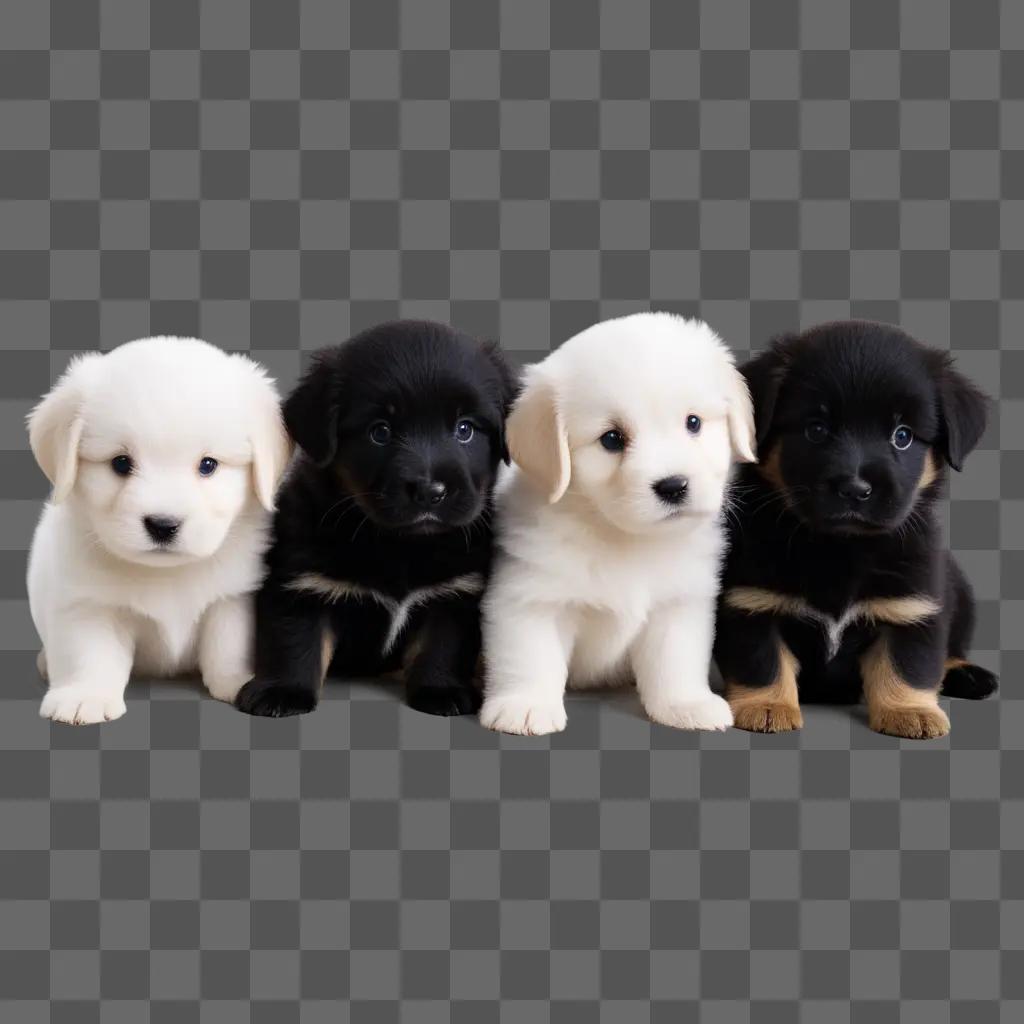 group of cute puppies posing together