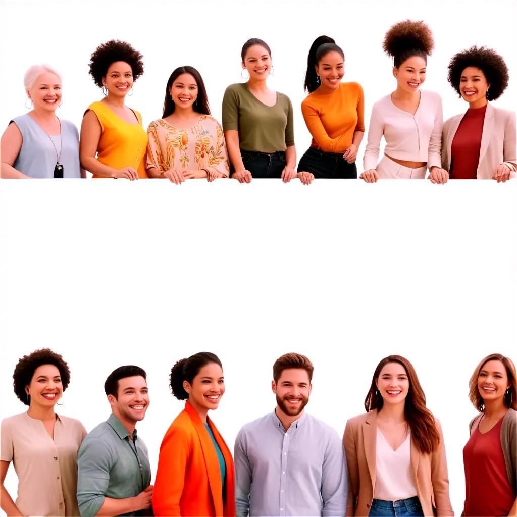 group of diverse people smiling for the camera