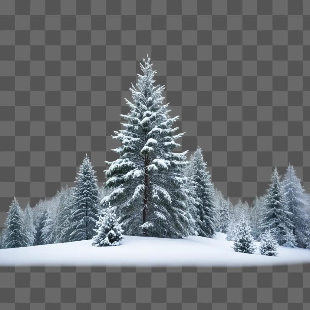 group of evergreen trees with snow on their branches