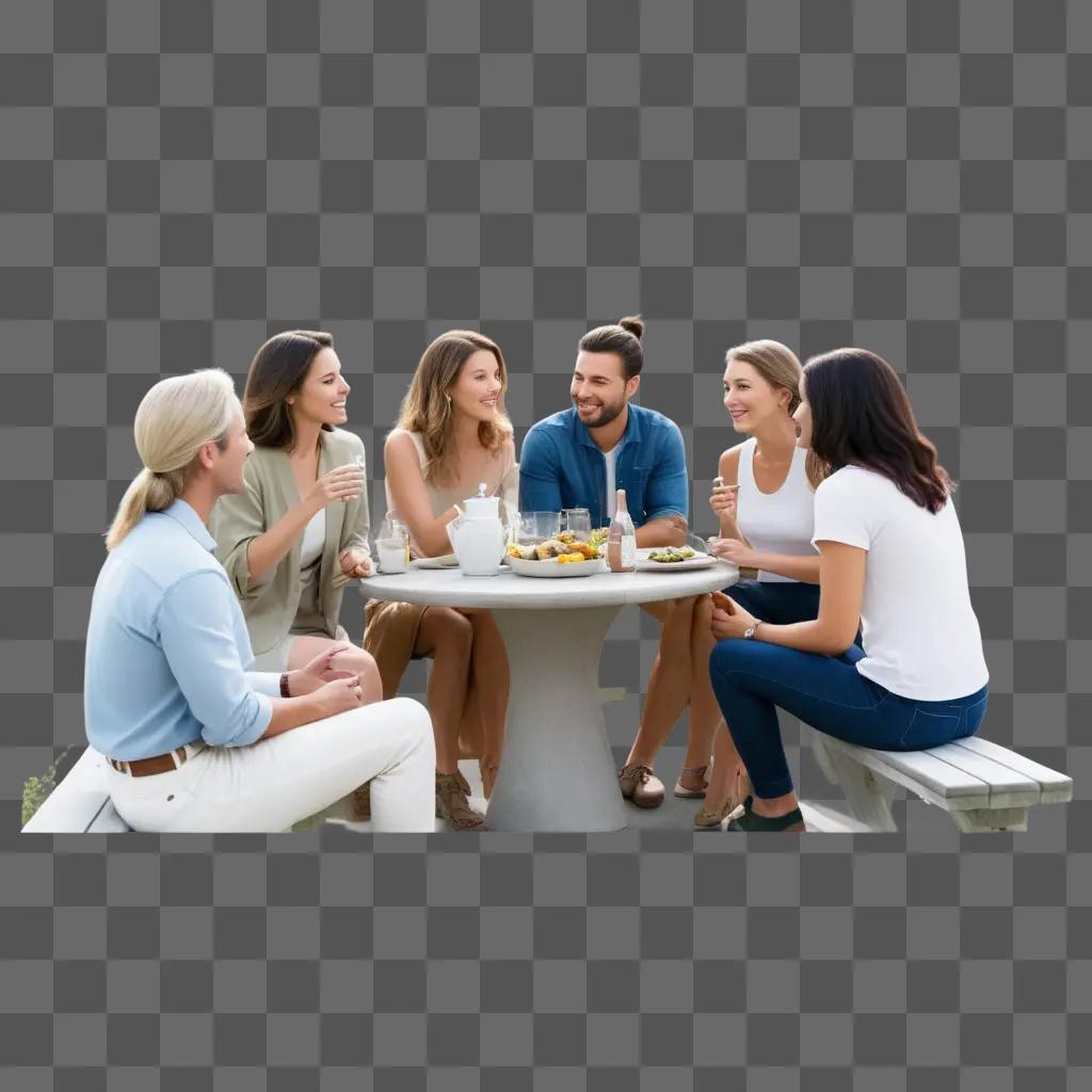 group of friends have a meal together in a smokefree setting