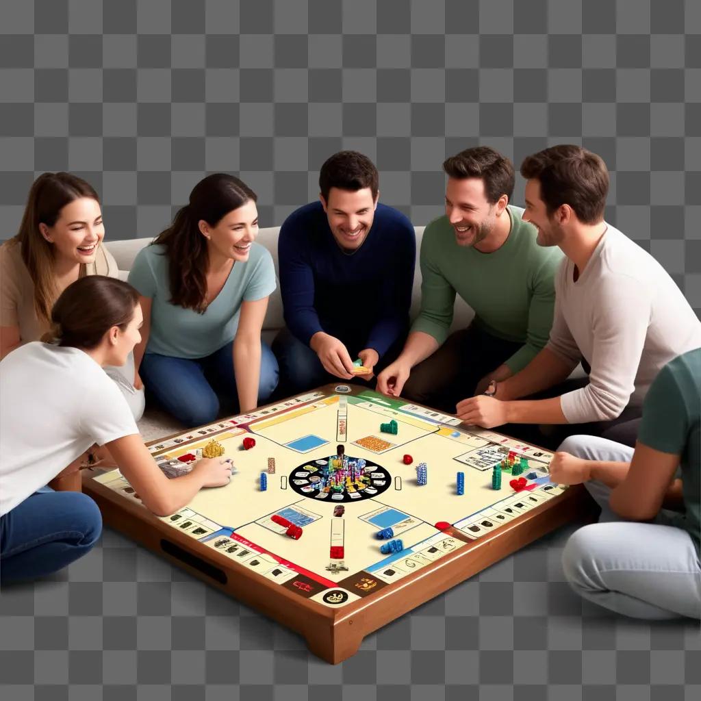 group of friends play a board game on a table