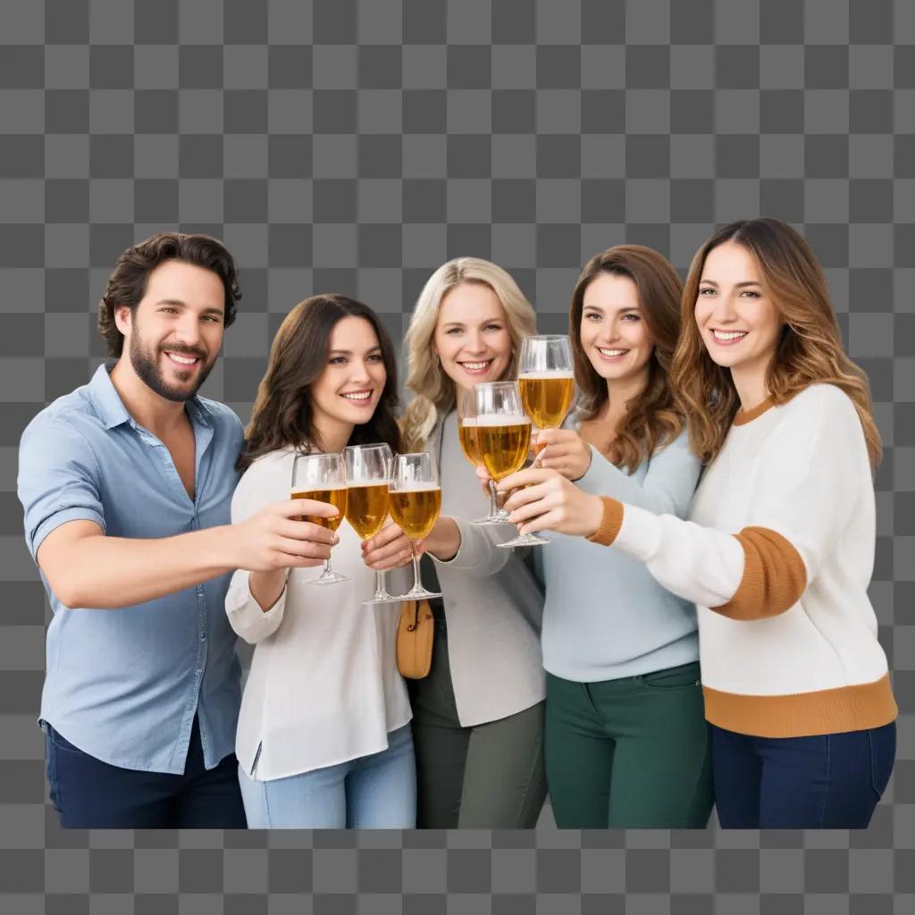 group of friends raise their glasses to a toast