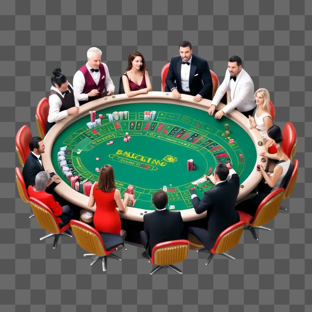 group of people at a casino table playing blackjack