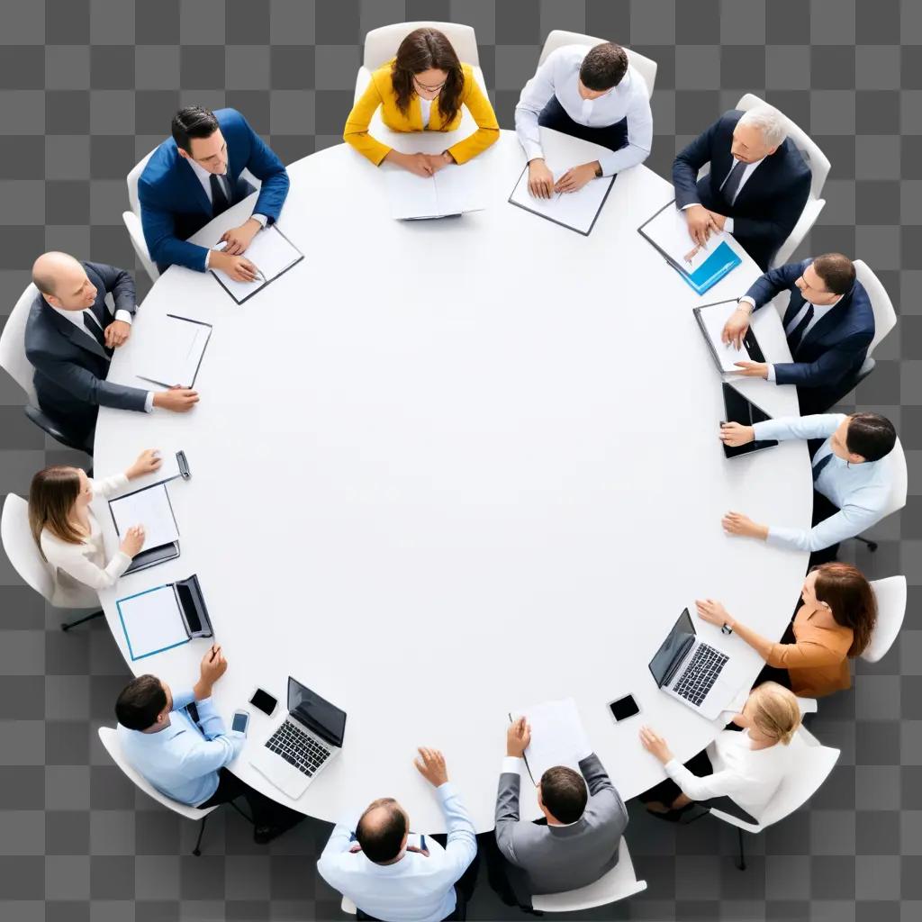 group of people at a meeting table discussing business