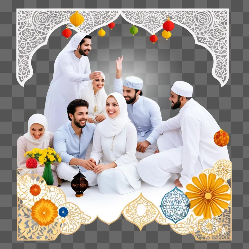 group of people celebrating Eid Mubarak together