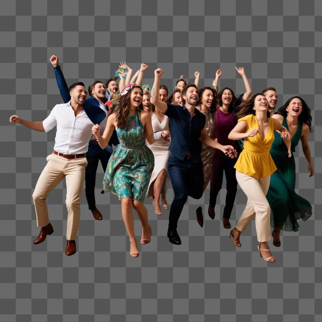 group of people celebrating with joy and excitement