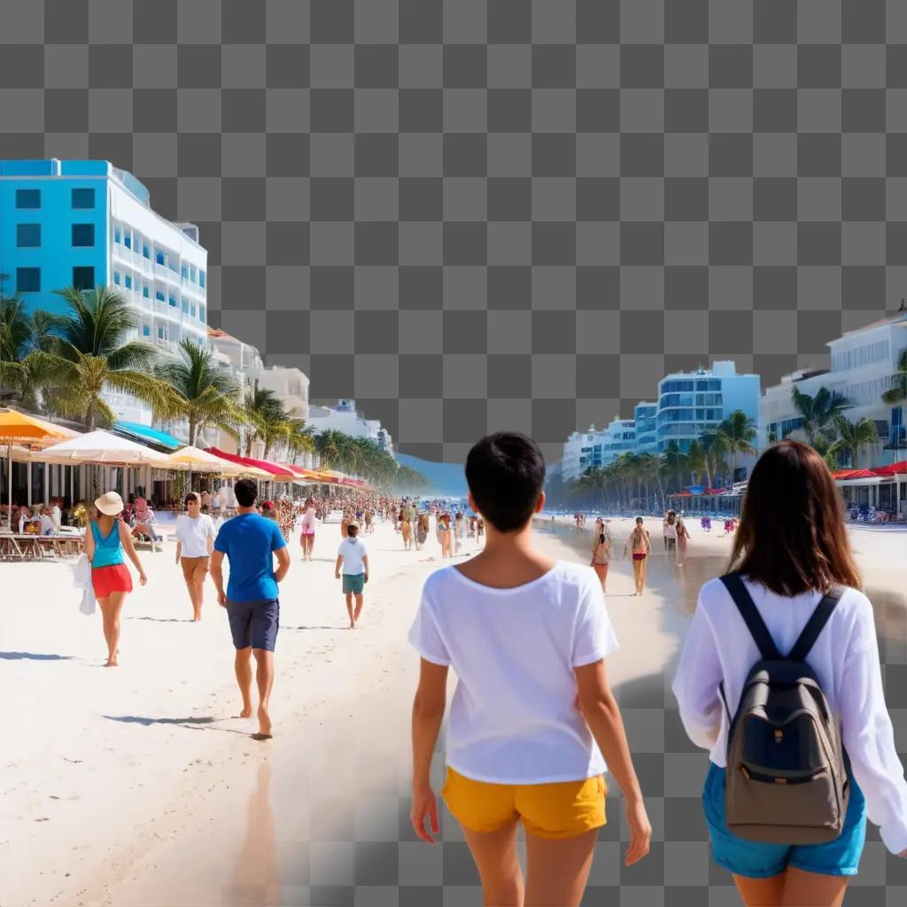 group of people enjoying a beach vacation