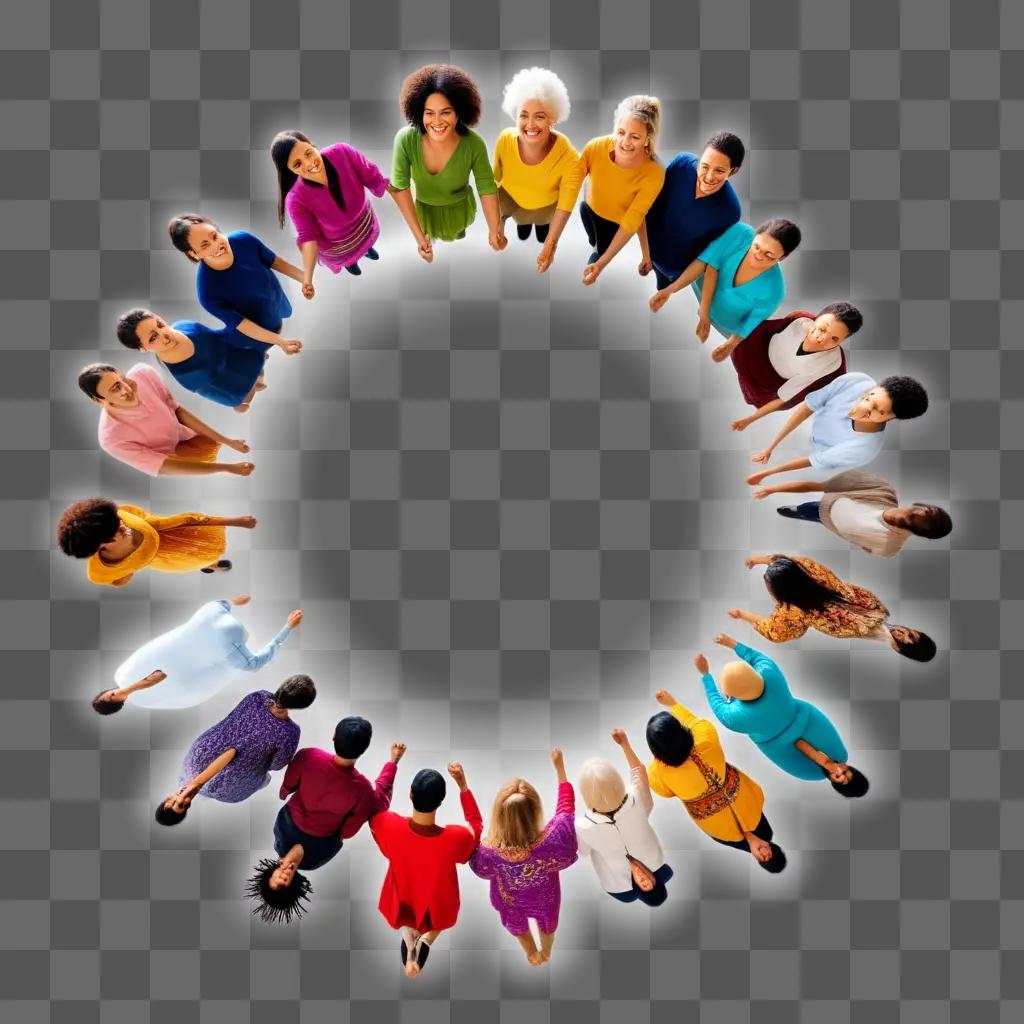 group of people in a circle