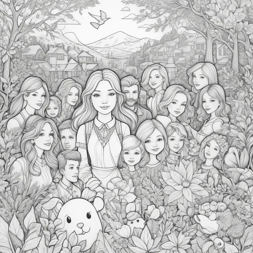 group of people in coloring pages of people