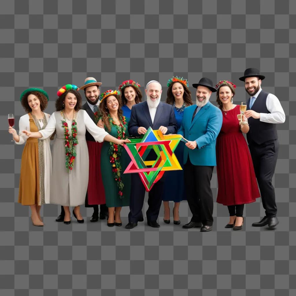 group of people posing with a Star of David