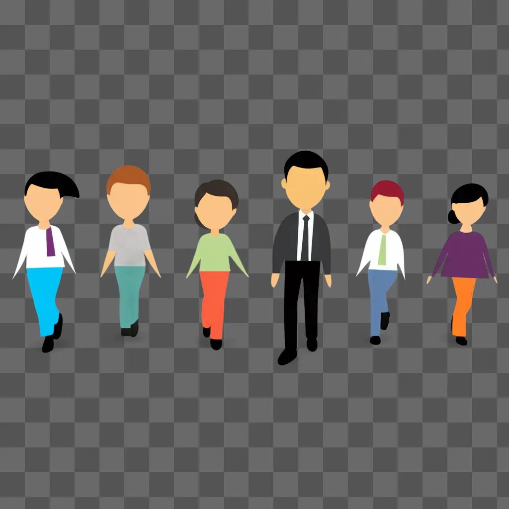 group of people with clipart of a person