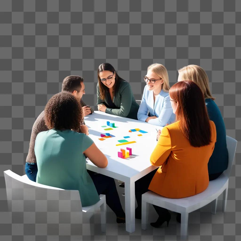 group of people with mentors engage in a conversation