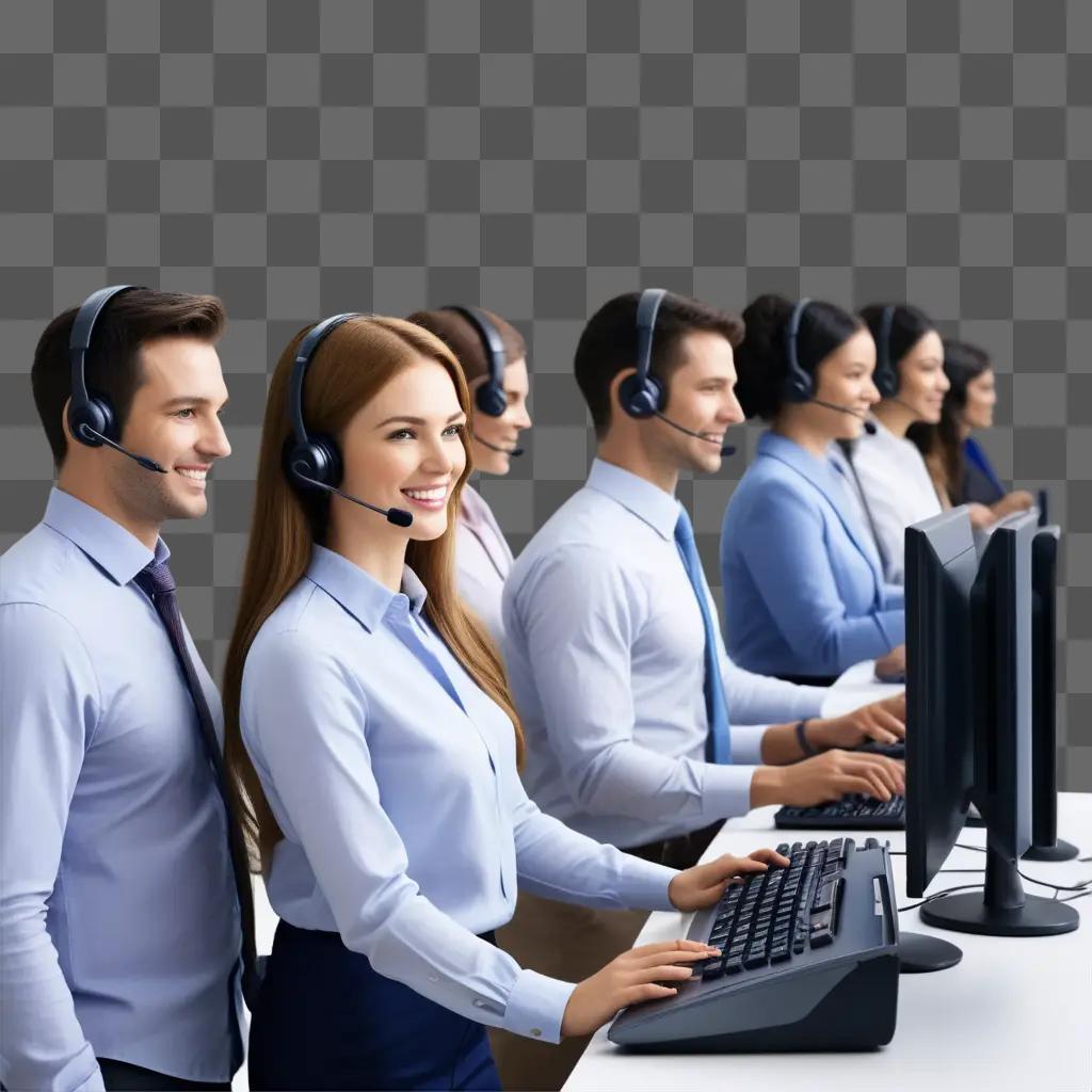 group of people working at a customer service desk