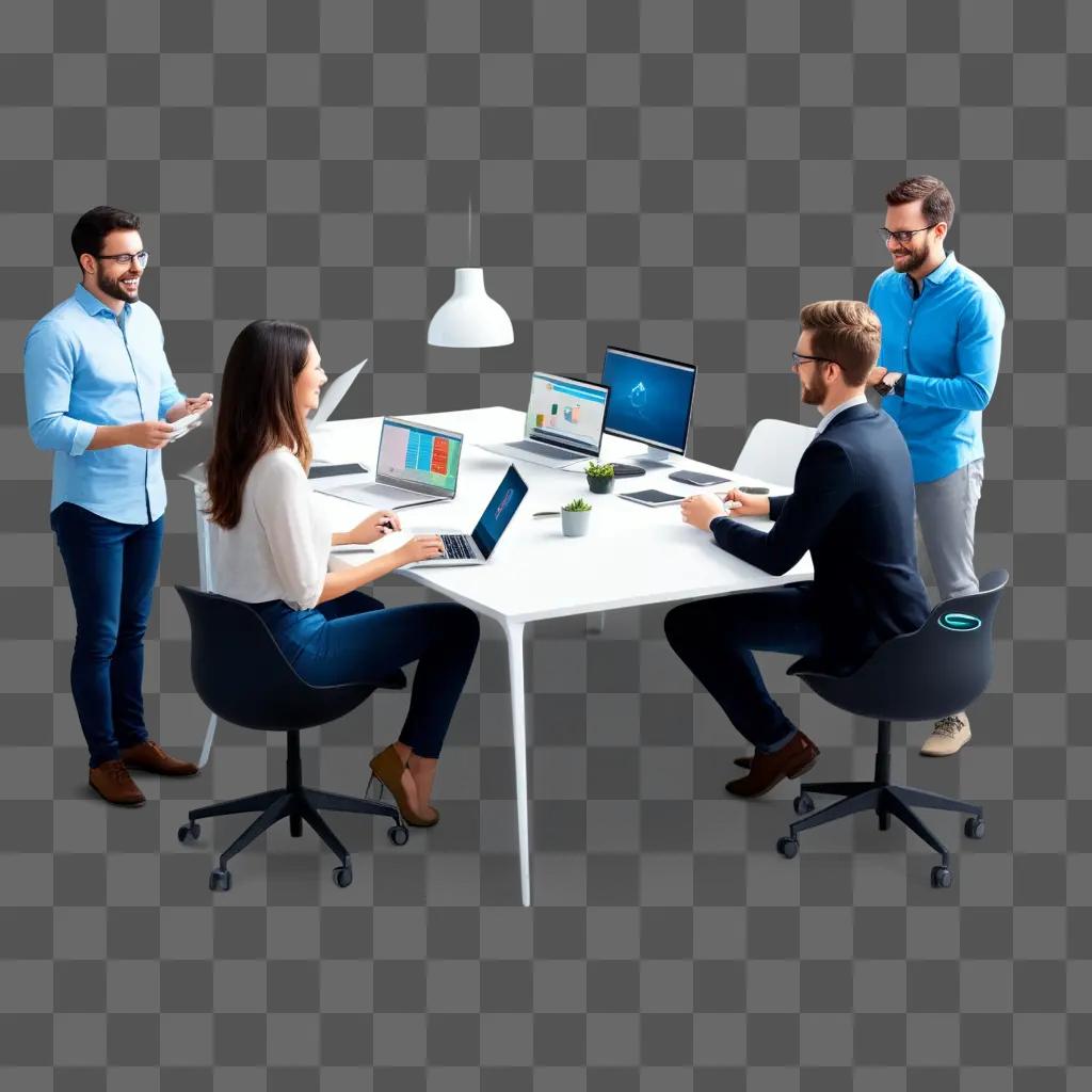 group of people working together in a startup company