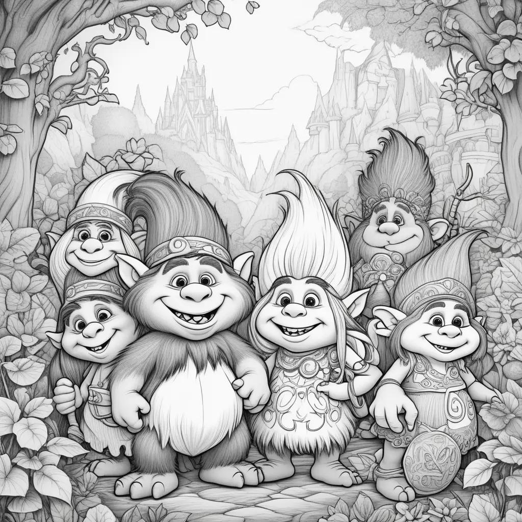 group of trolls coloring pages from the movie