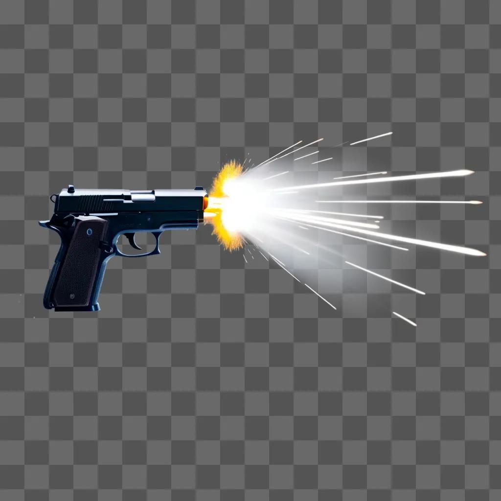 gun emitting a flash of light