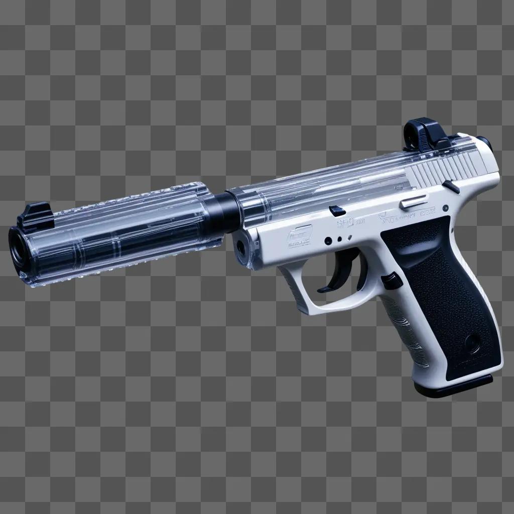 gun is shown with a transparent barrel