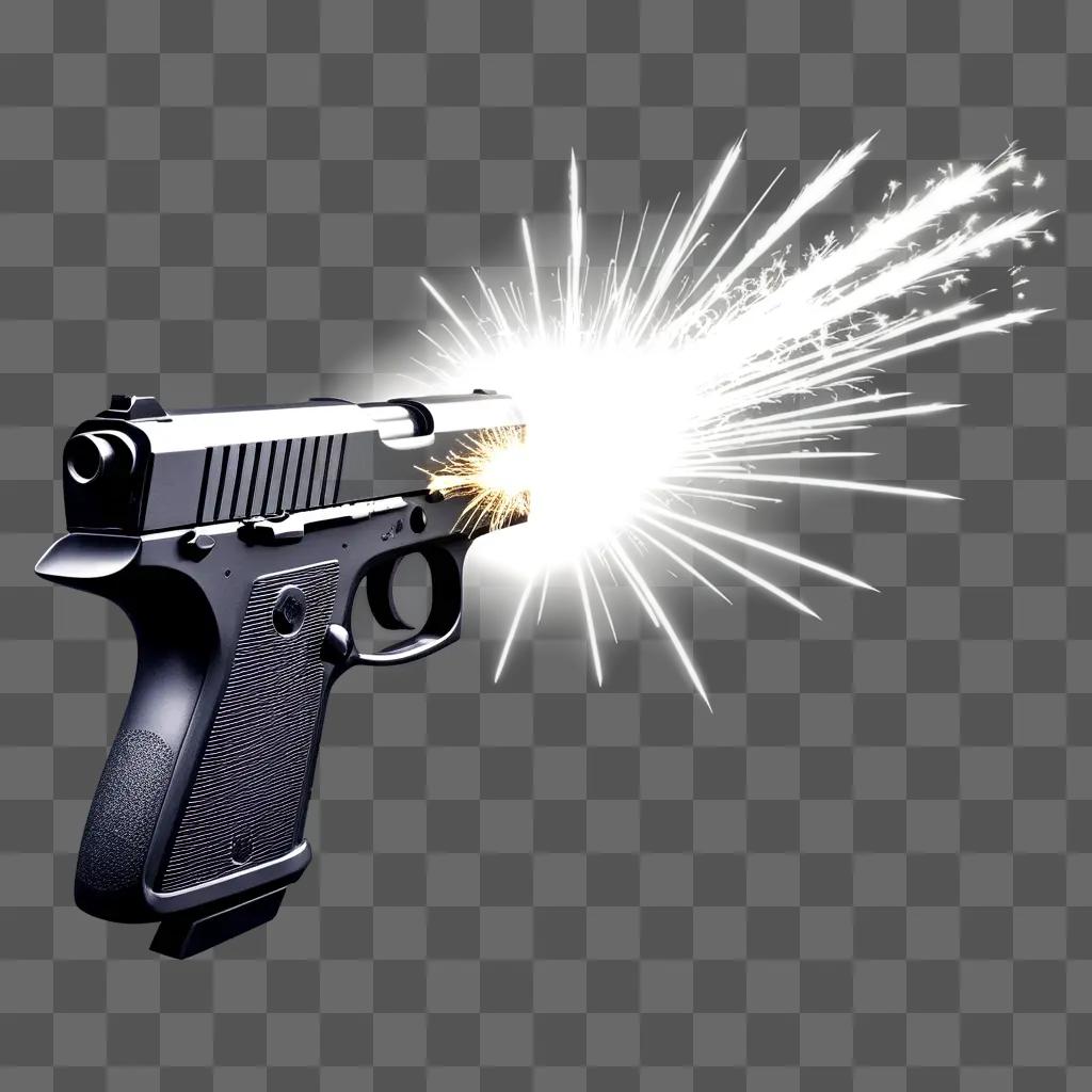 gun shooting a flash of light