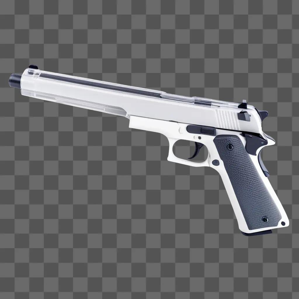 gun with a white barrel is transparent