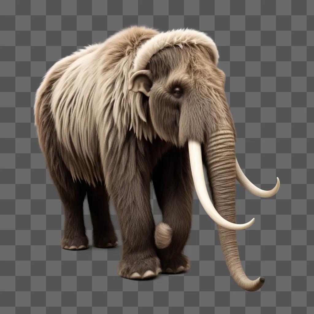 hairy mammoth with a soft fur texture