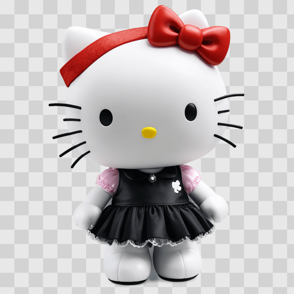 halloween hello kitty A Hello Kitty doll stands in front of a grey background