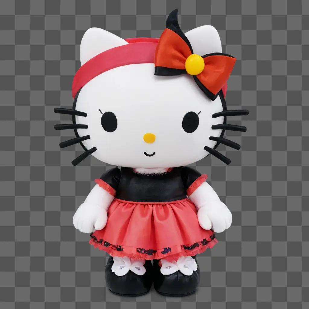 halloween hello kitty A Hello Kitty doll wears a bow and red dress