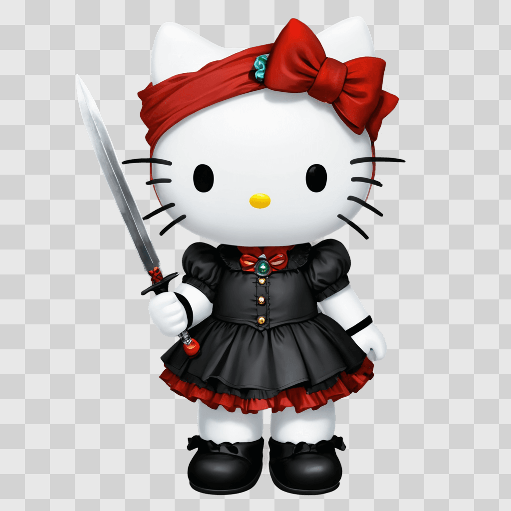 halloween hello kitty Hello Kitty holding a sword in a fancy outfit