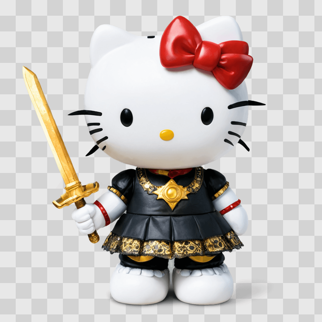 halloween hello kitty Hello Kitty holds a sword and a bow