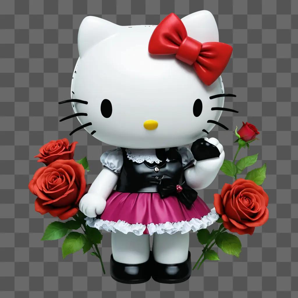 halloween hello kitty Hello Kitty stands amidst pink roses