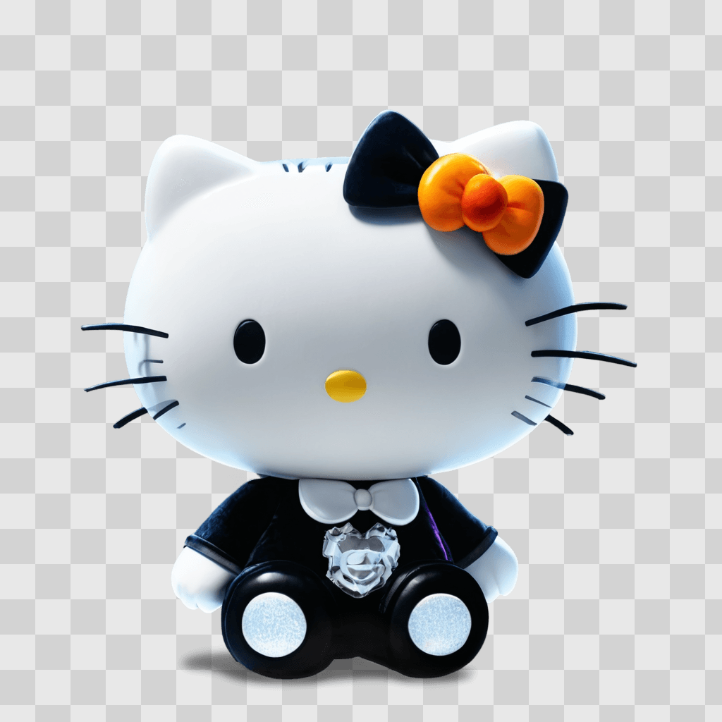 halloween hello kitty Hello Kitty wearing a bow and a necklace