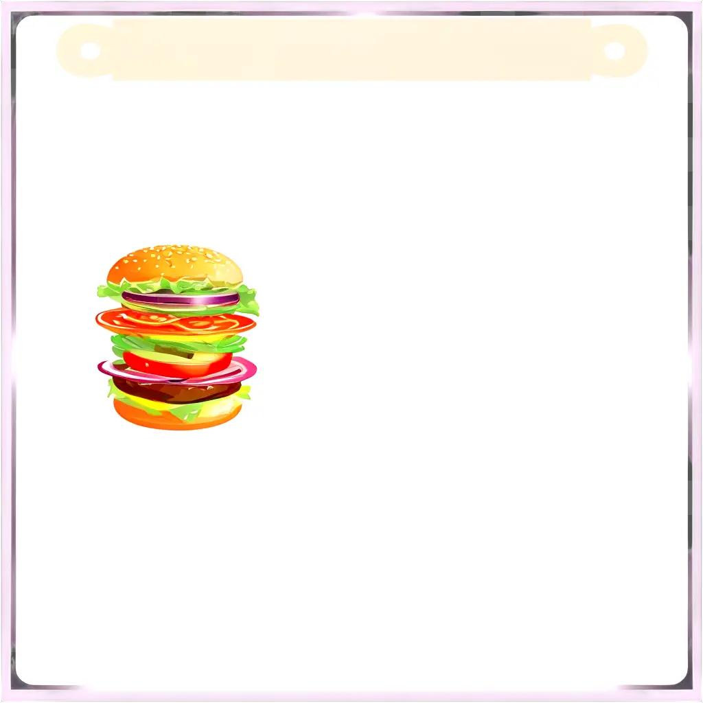 hamburger menu with a colorful sandwich