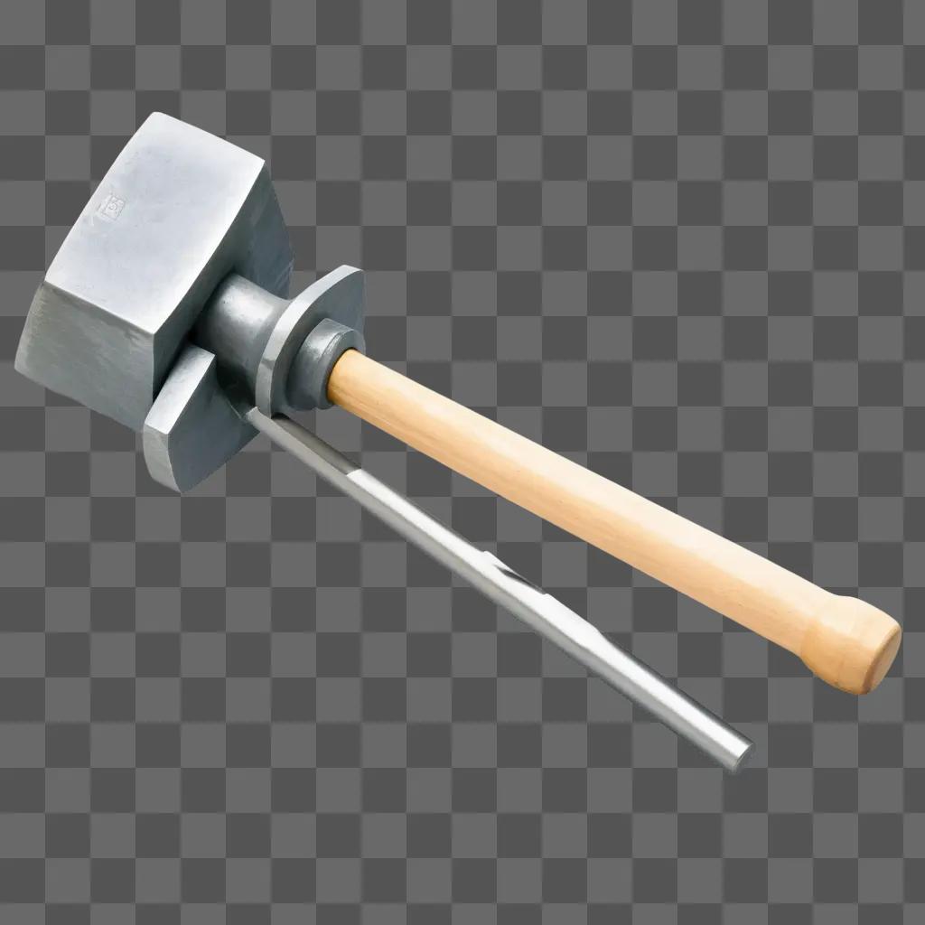 hammer is displayed on a grey background