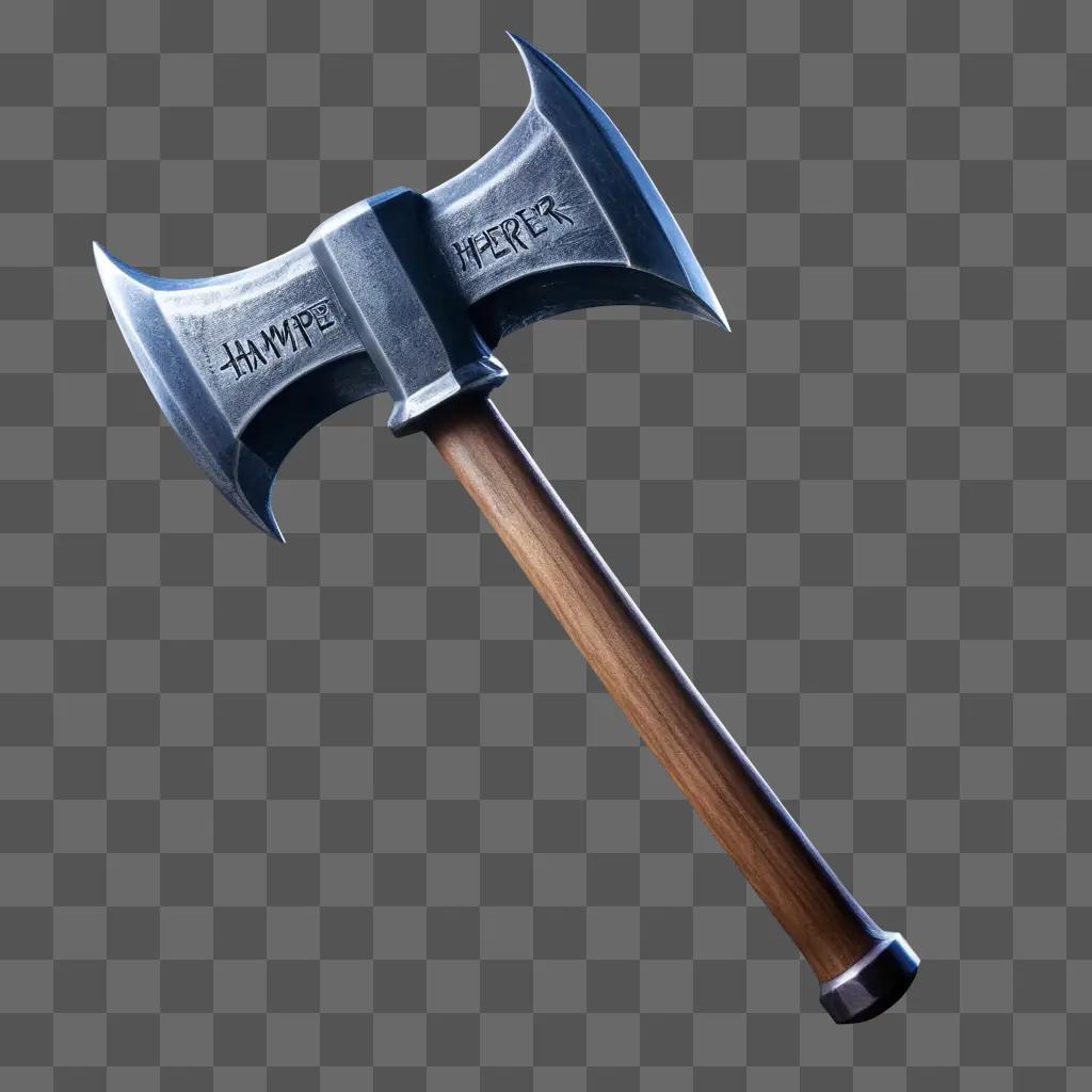 hampter axe on a grey background