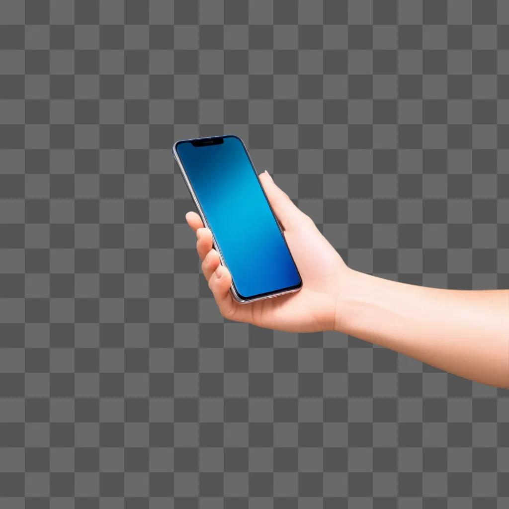 hand holding a cell phone against a blurred background