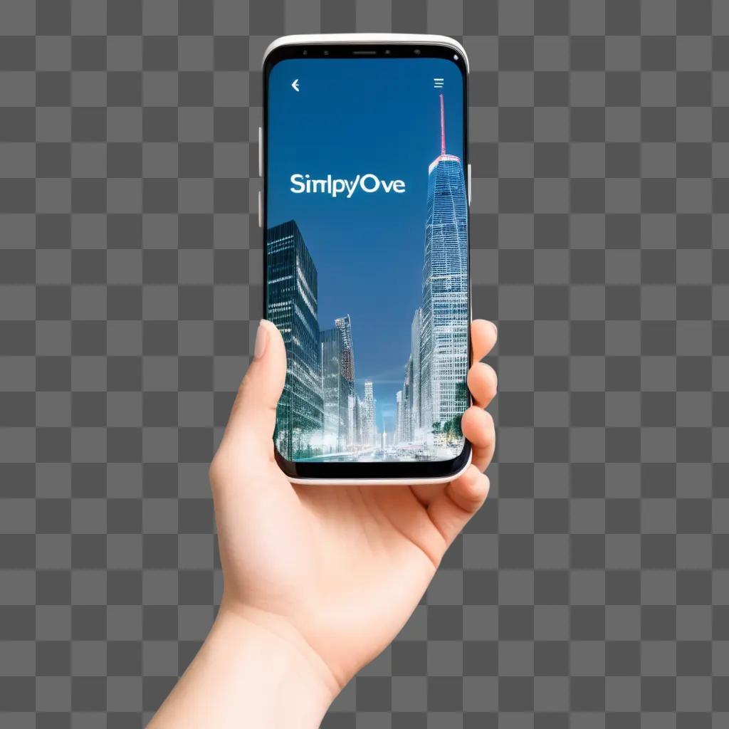 hand holding a phone with the word simply on the screen