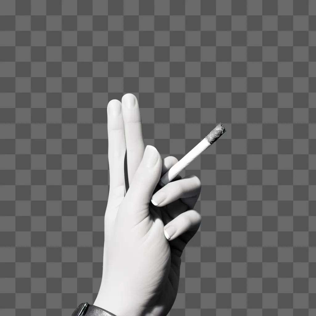 hand holds a cigarette in the air