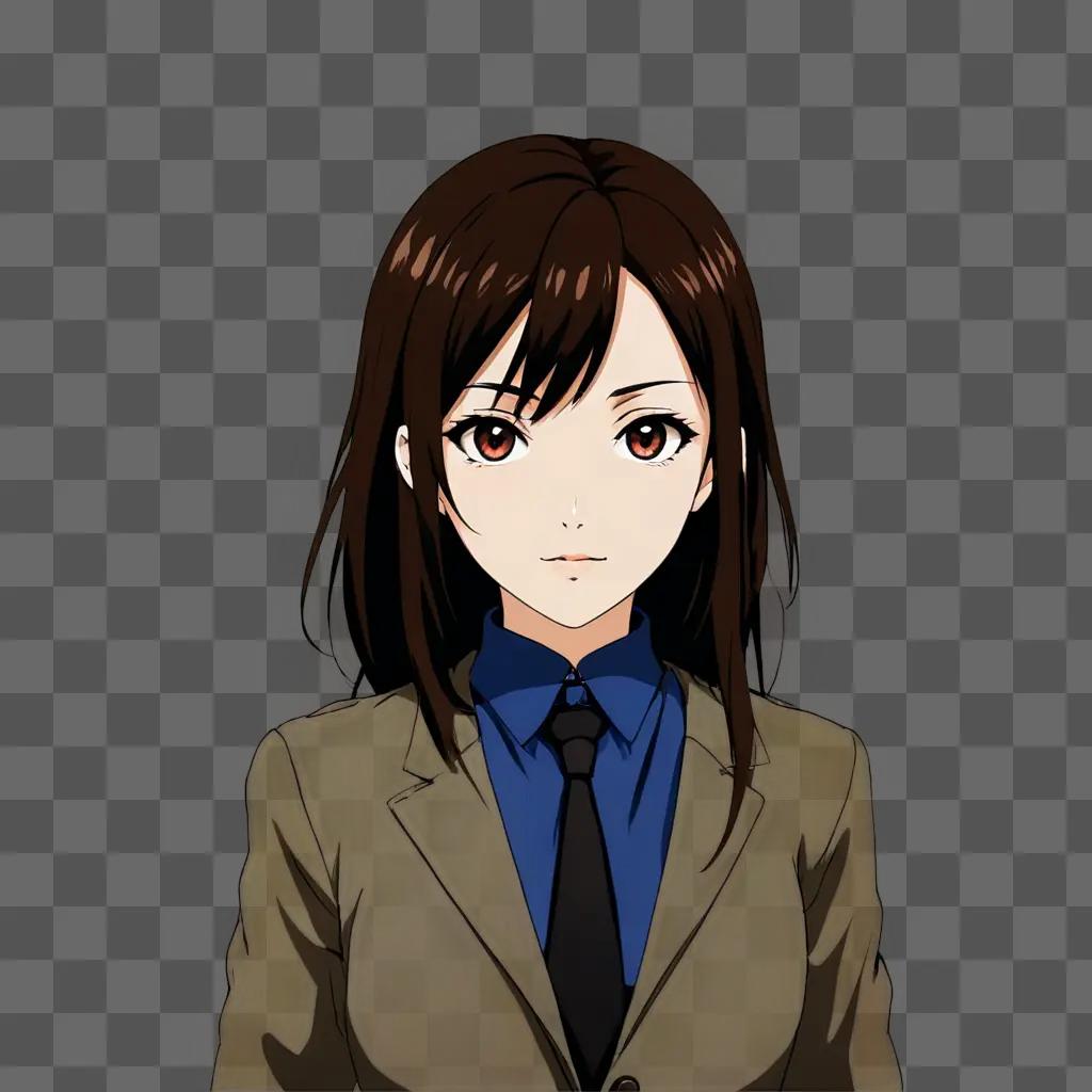 handsome anime girl in suit