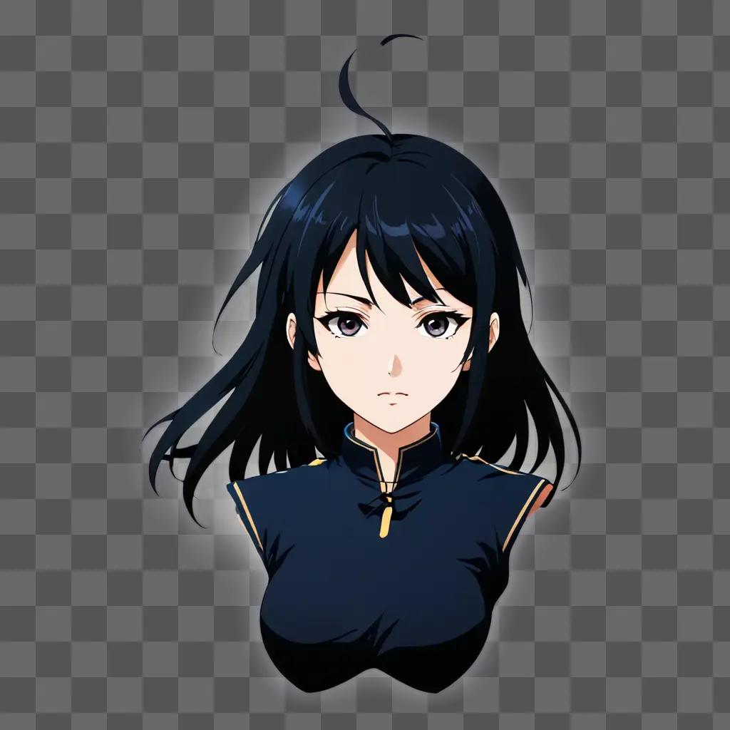 handsome anime girl with black hair