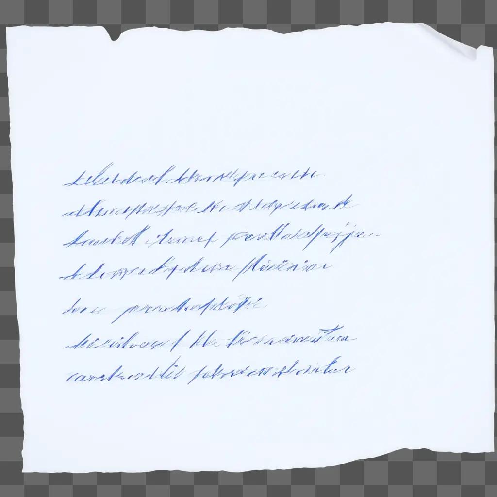 handwritten message on a piece of paper is transparent