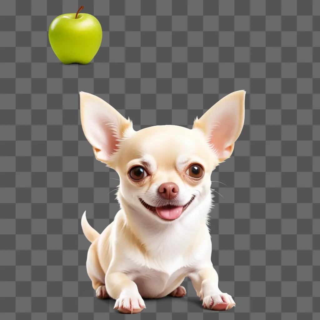 happy Chihuahua with an apple head