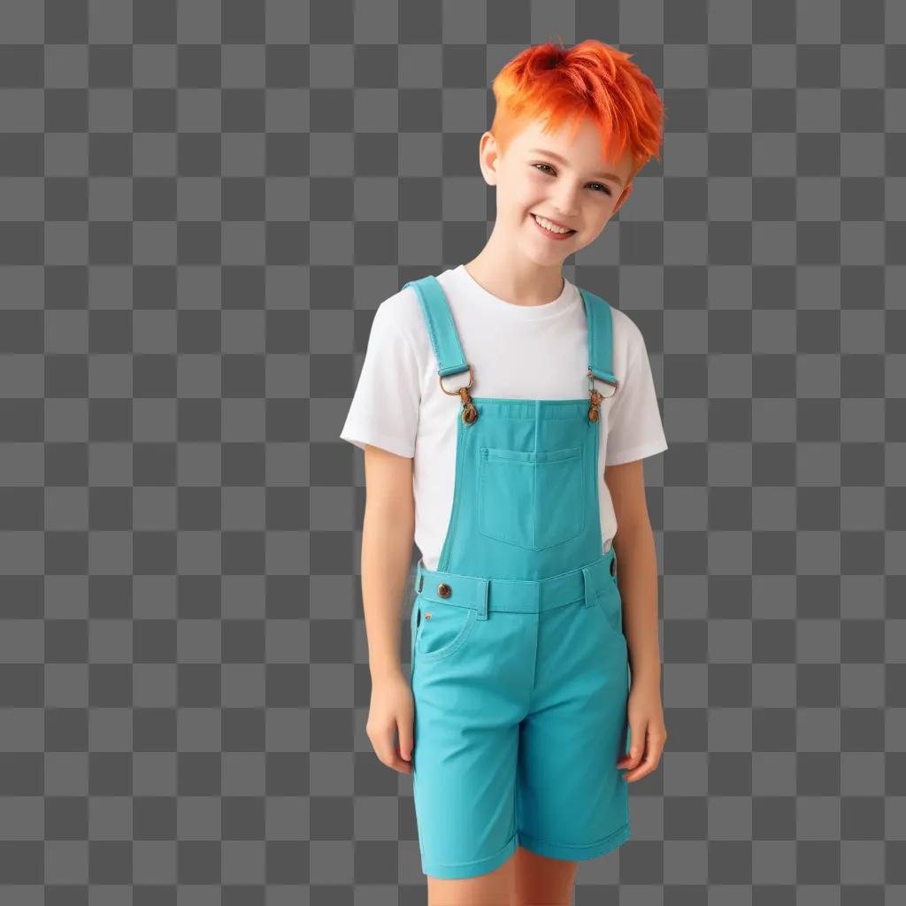 happy boyish clipart with orange hair