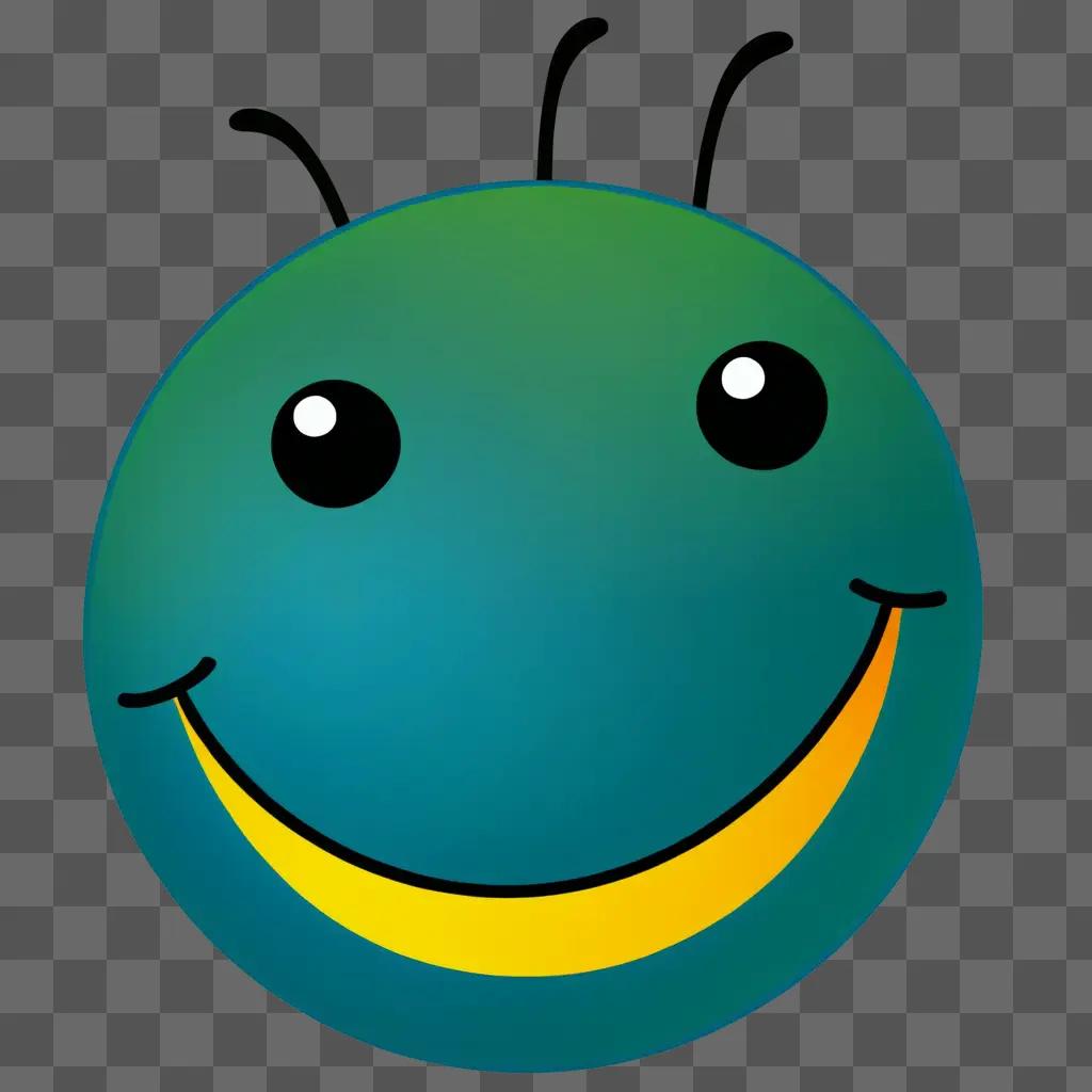 happy face is shown in a green background