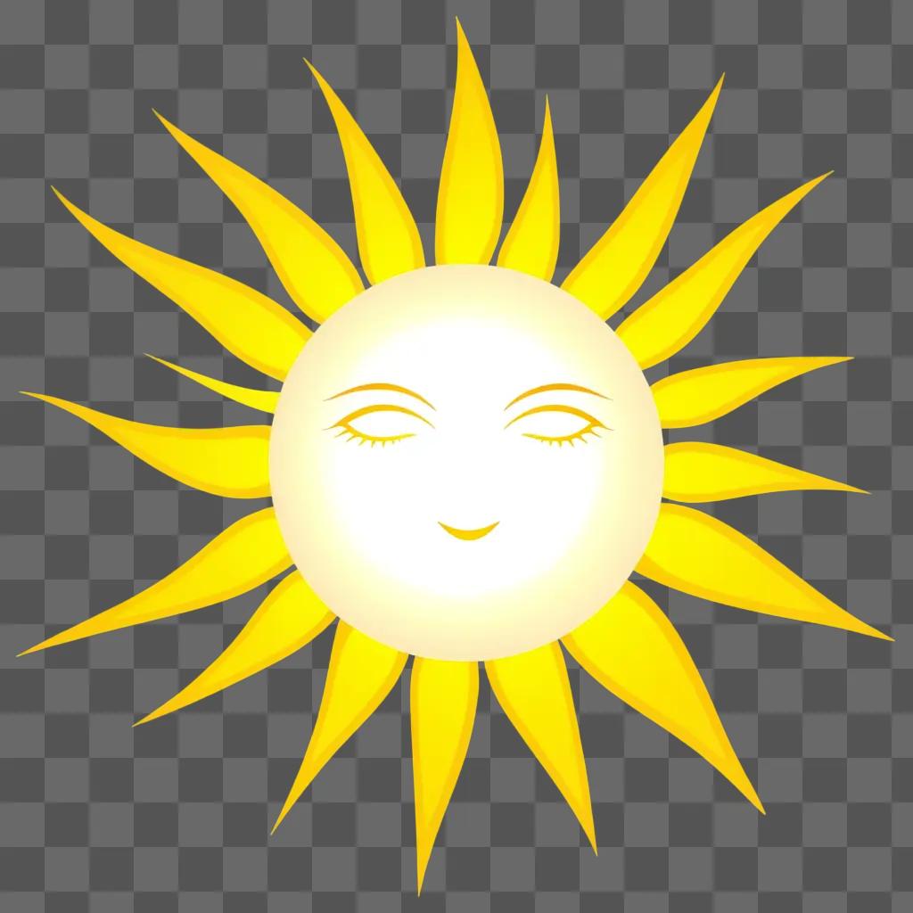 happy sun in the sky with eyes