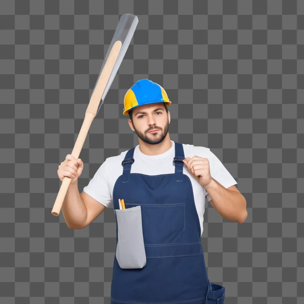 hard working man holding a bat