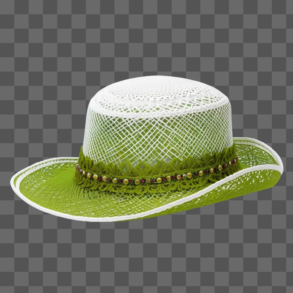 hat on a green background with a transparent edge